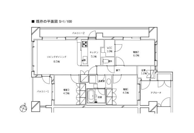 改修前平面図