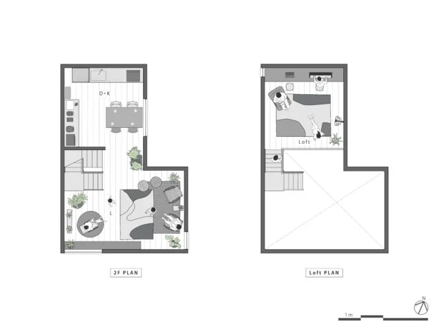 2F、ロフト間取り図